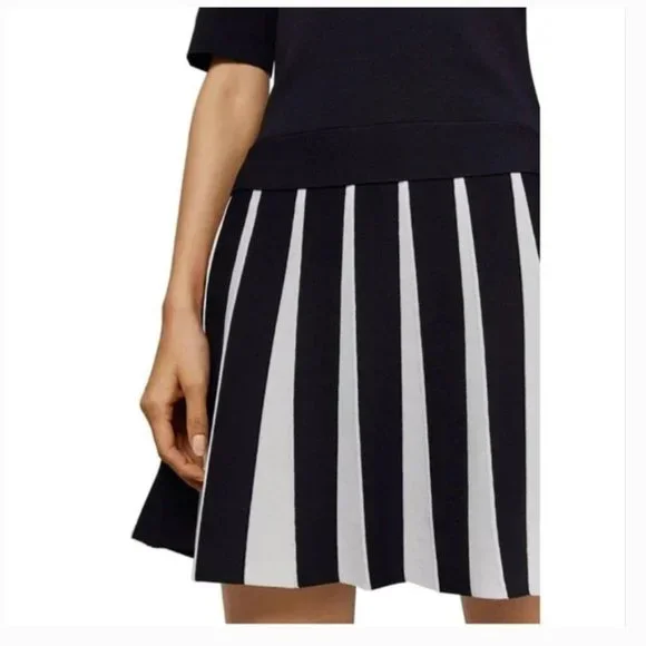 Ted Baker Hethia Pleat Knit Dress navy white size 1 *PLEASE READ* - Picture 5 of 16